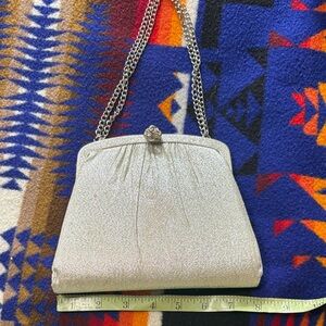 Silver Evening Chain-Handle Handbag